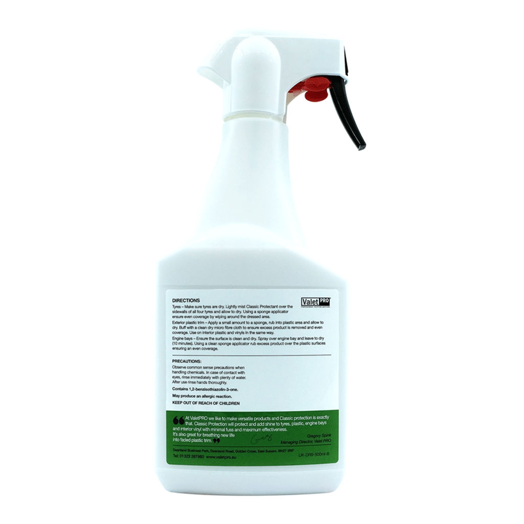 ValetPro Classic Protectant 500ML - Classic Spares